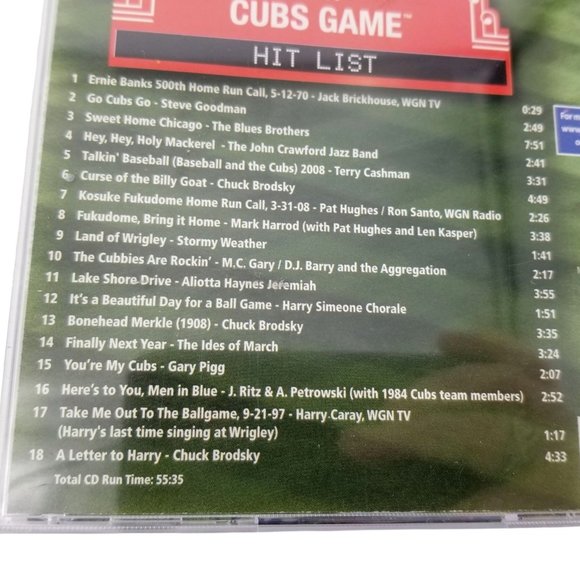 Chicago Cubs Baseball Music Fan CD MLB 2008 Game Songs Wrigley Field Anthem 100 - Picture 2 of 7